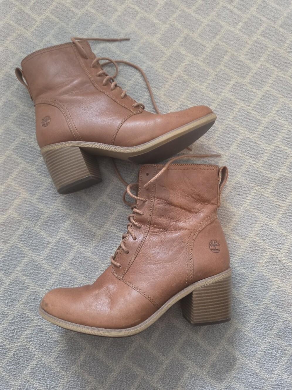 Timberland Women's Lace-Up Leather Boots in Cognac Brown